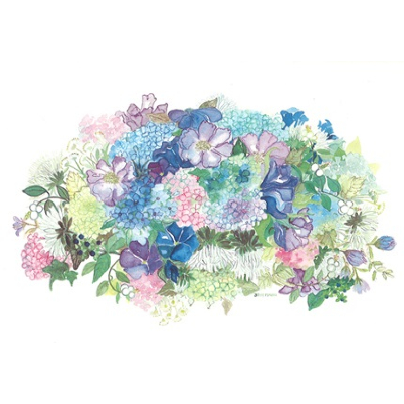 Dubbele kaart met env. Gemengd Boeket 15x10,5cm