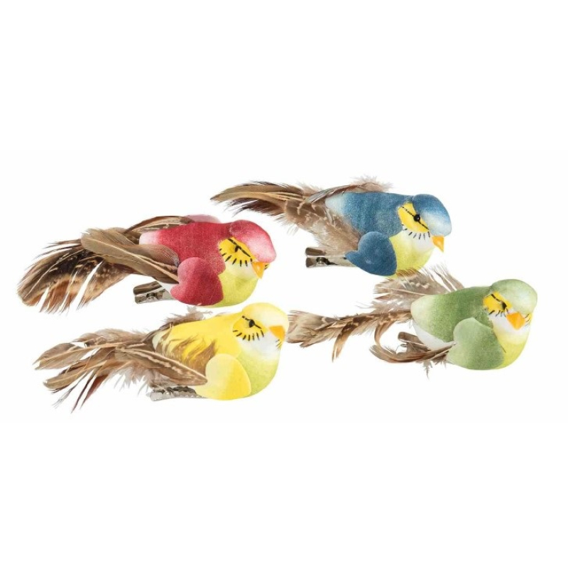 Vogeltje met clip 4ass. 9cm