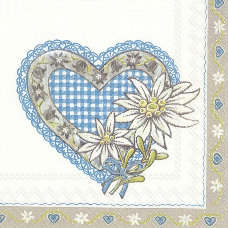 Servetten "Lovely Edelweiss" 33x33 cm