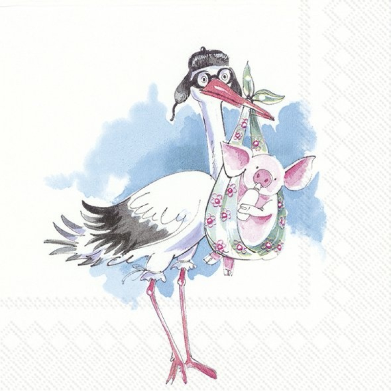 Servetten "Piggy New baby" 33x33 cm