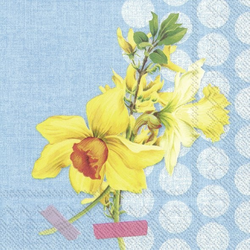 Servetten "Narzisse Blue" 33x33 cm