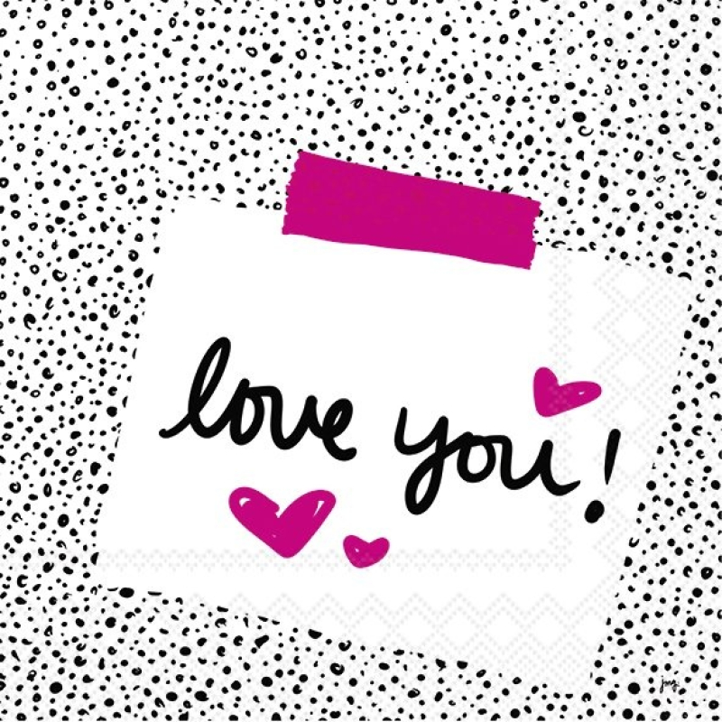 Servetten "Love Note" 33x33 cm