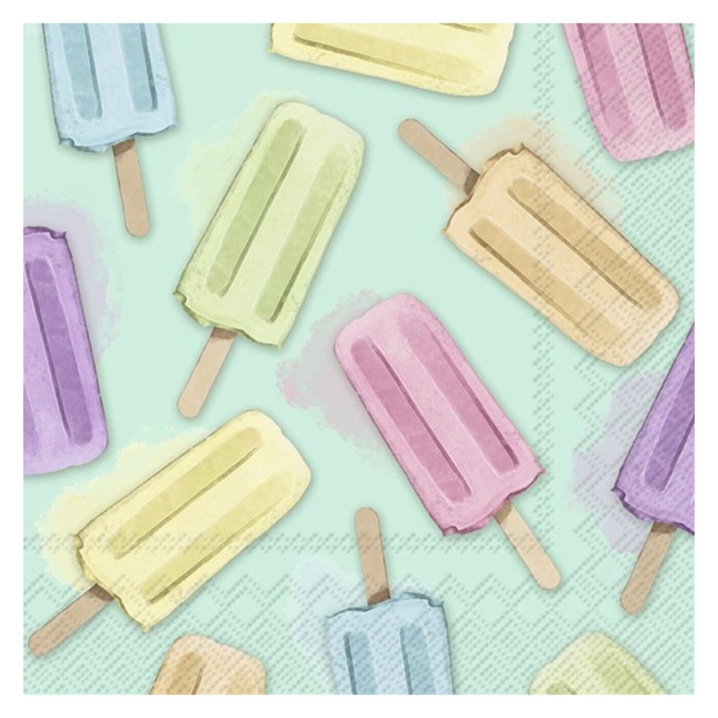 Servetten "Glaces Turquoise" 33x33 cm