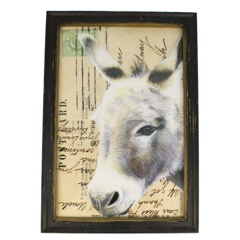 Lijstje hout zwart Ezel, 34x23,5cm