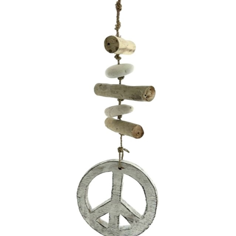 Hanger Monica peaceteken wit