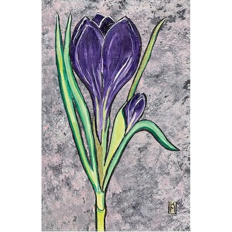 Dubbele kaart met env. Krokus 11,5x17,5cm