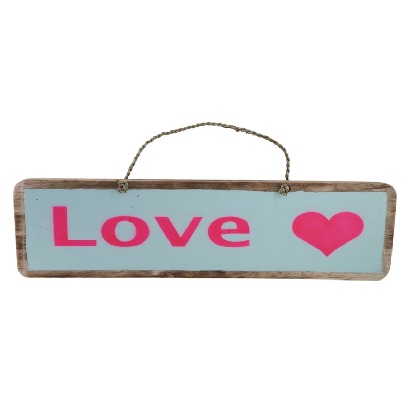 Tekstbord Bika RELAX wit/turq 45x12 cm