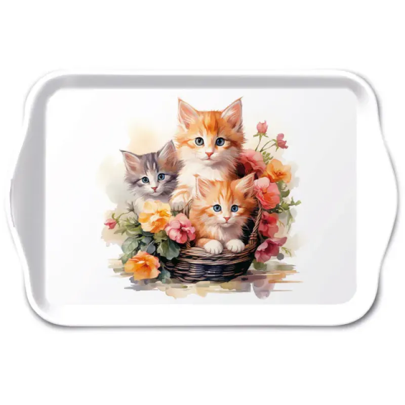 Dienblaadje "Kittens in basket"