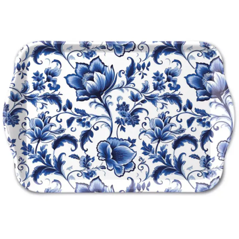 Dienblaadje "Delft Blue florals"