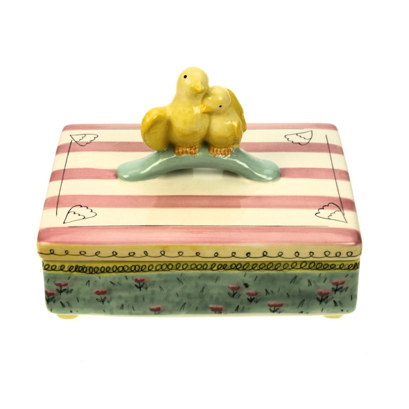 Doosje Vogeltjes keramiek 20x15x16cm