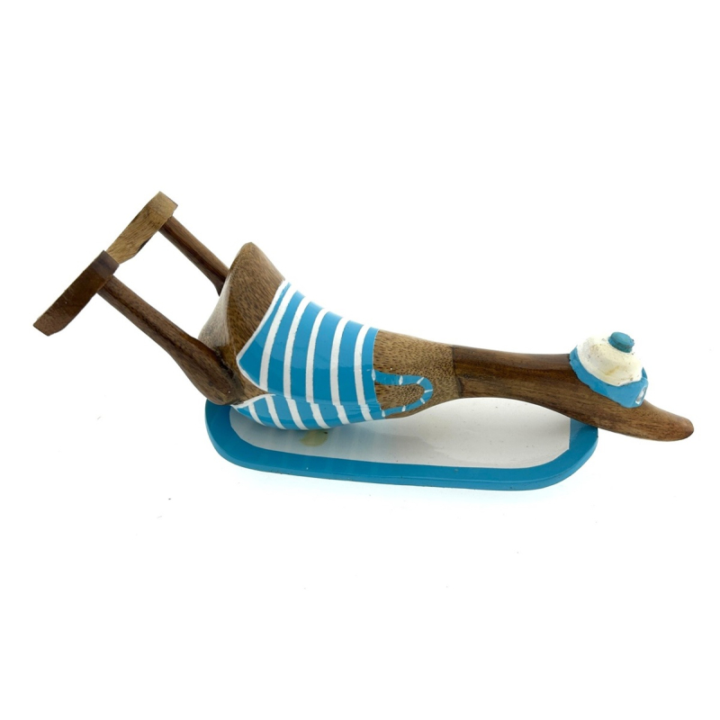Houten eend Kiayo surfboard neon blauw