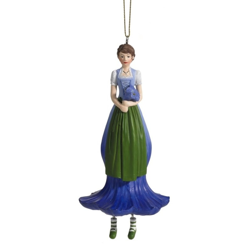 Bloemenmeisje hangend "Gentiaanmeisje blauw"
