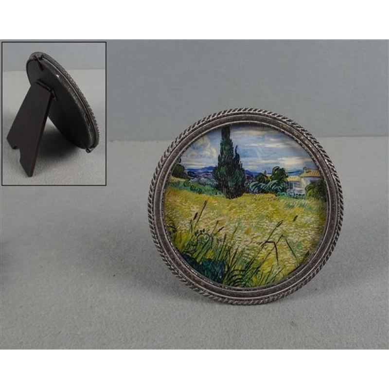 Fotolijstje Rond ant. zilverkl. Ø11,4x1,4cm
