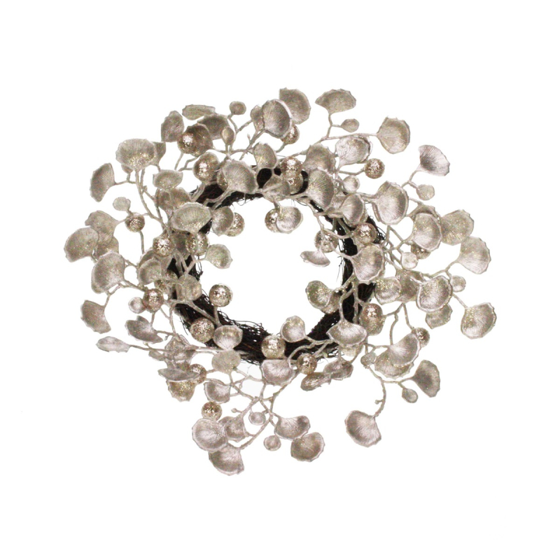 Krans Ginko bladeren zilver Ø40cm