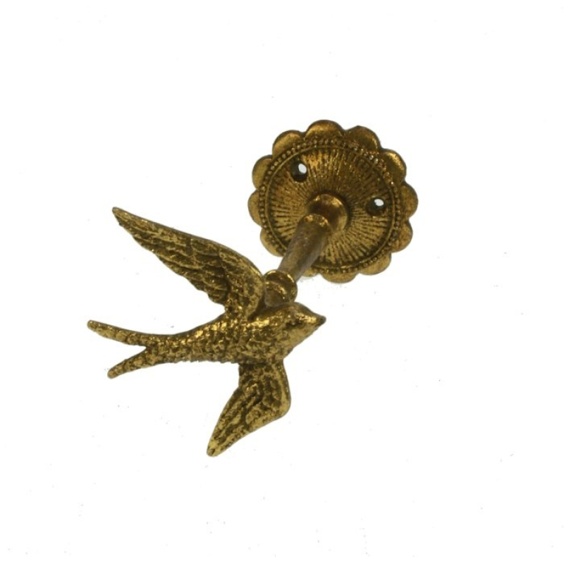 Wandhaak Zwaluw goudkl. 7,5x6,5x11,5cm