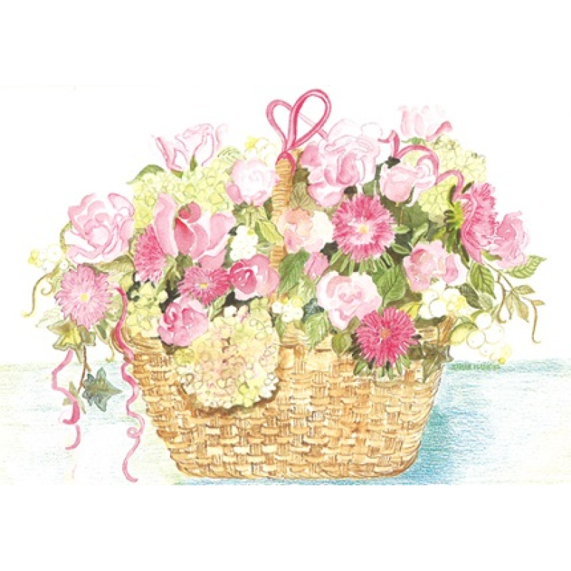 Dubbele kaart met env. Rose Mand 15x10,5cm