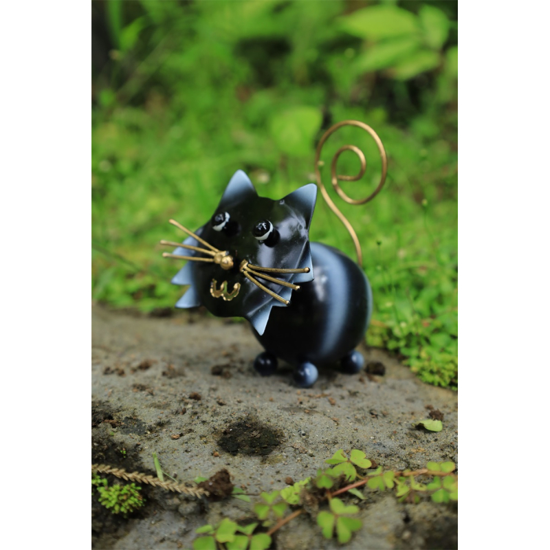 Metalen kat Cindy zwart