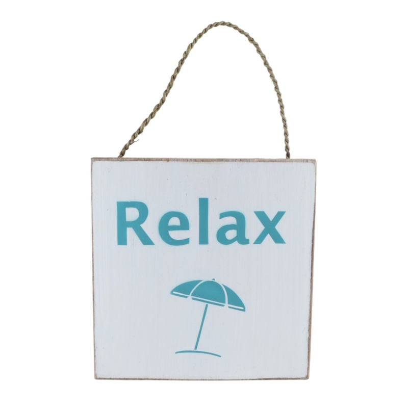 Tekstbord Dasja RELAX turq 20x20cm