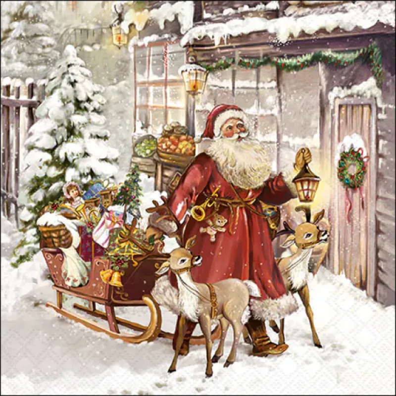 Servetten "Christmas visit" 33x33 cm
