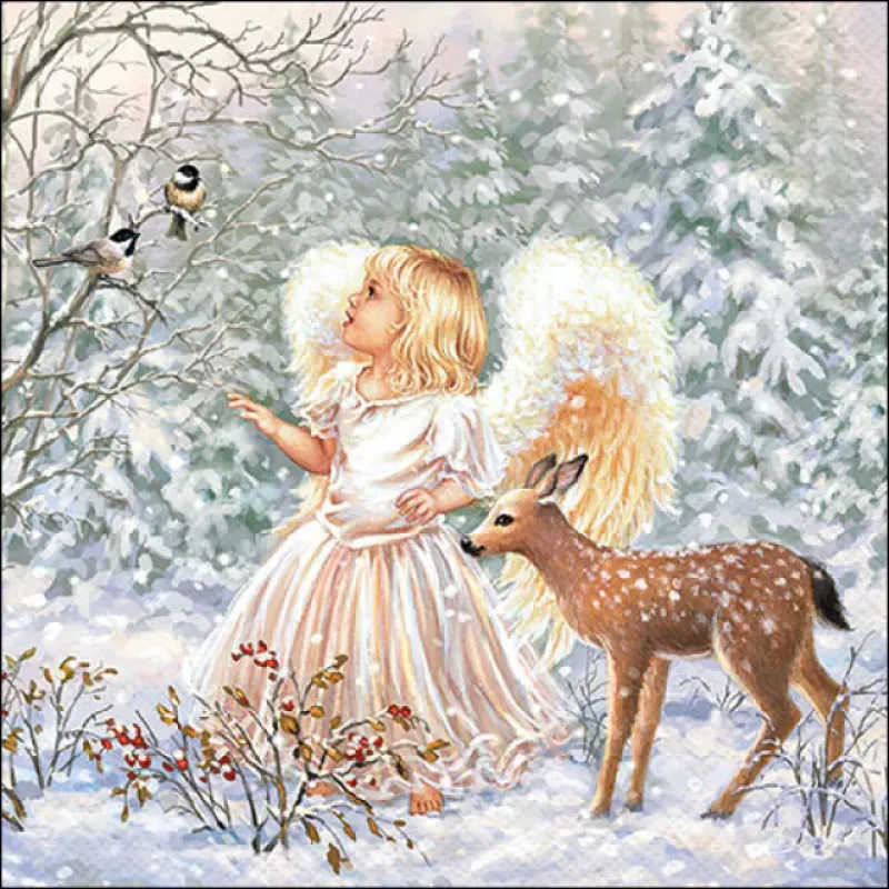 Servetten "Winter angel" 33x33 cm