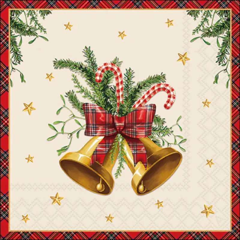 Servetten "Scottish bells cream" 33x33 cm