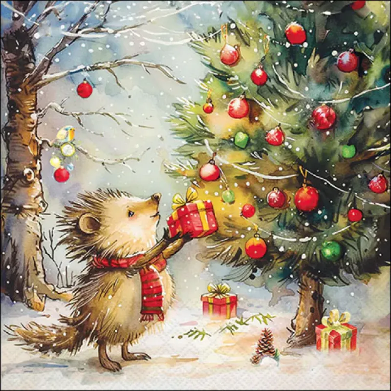 Servetten "Present for hedgehog" 33x33 cm