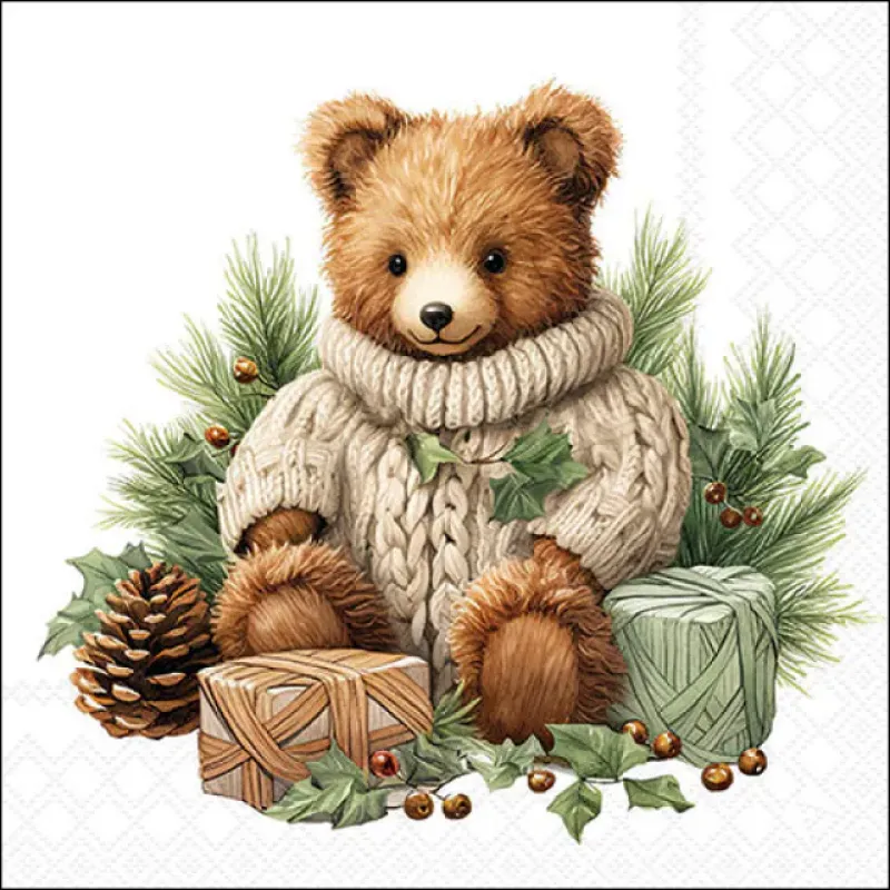 Servetten "Cuddle bear" 33x33 cm