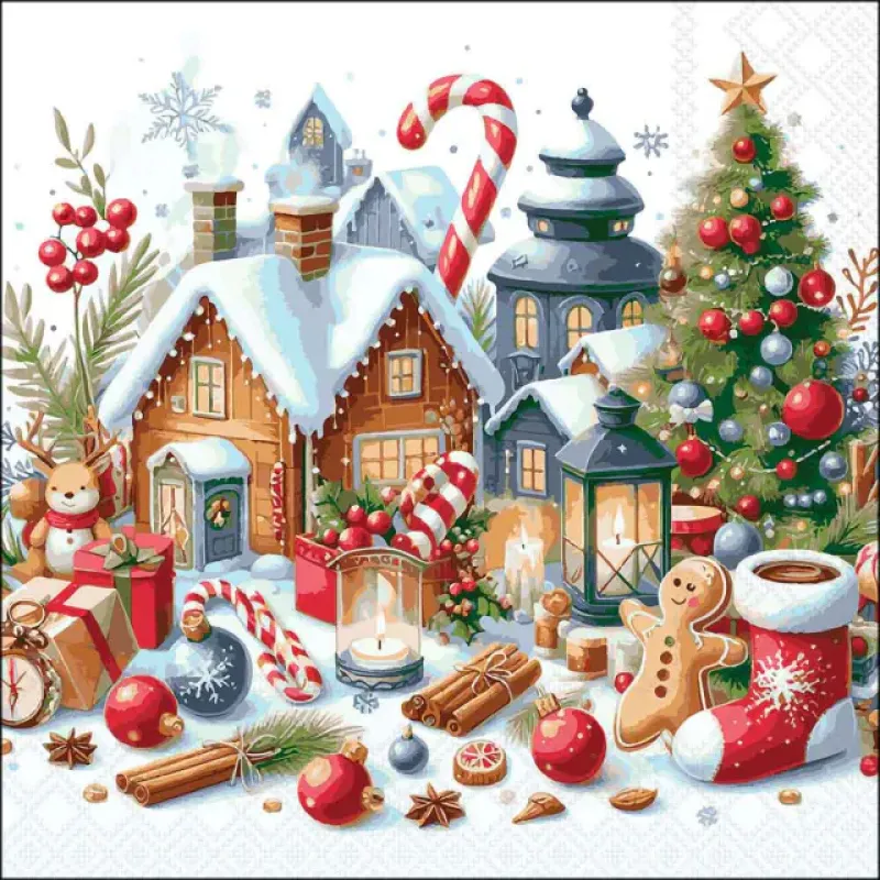 Servetten "Christmas scenery" 33x33 cm
