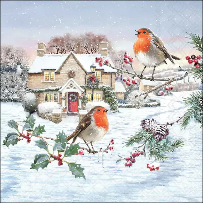 Servetten "Birdy village" 33x33 cm