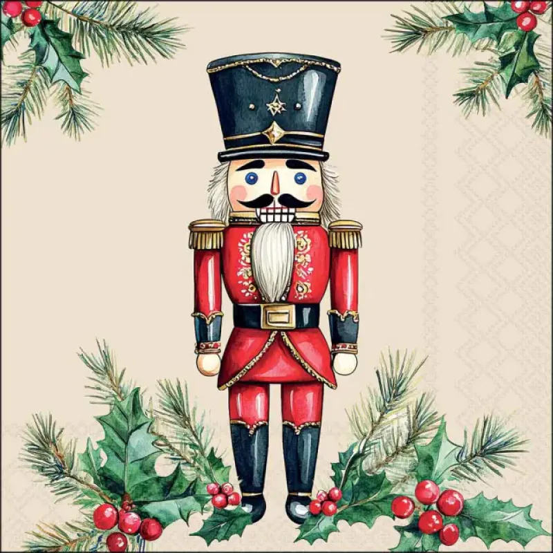 Servetten "Wooden nutcracker cream" 33x33 cm