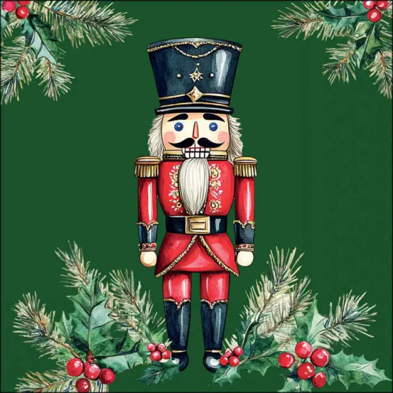Servetten "Wooden nutcracker green" 33x33 cm