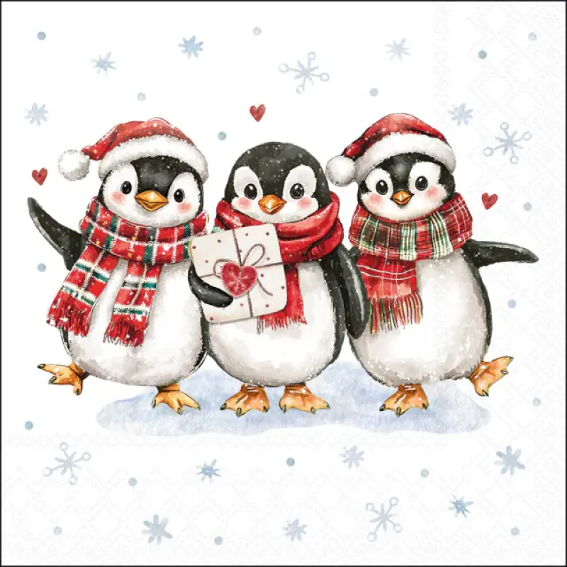Servetten "Penguin surprise" 33x33 cm