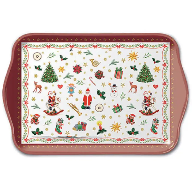 Dienblaadje "Ornaments all over red"