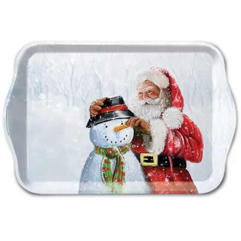 Dienblaadje "Santa and snowman"