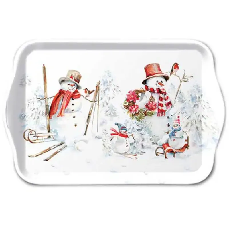 Dienblaadje "Sporty snowmen"