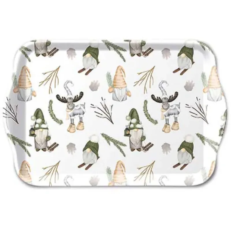 Dienblaadje "Forest gnomes white"