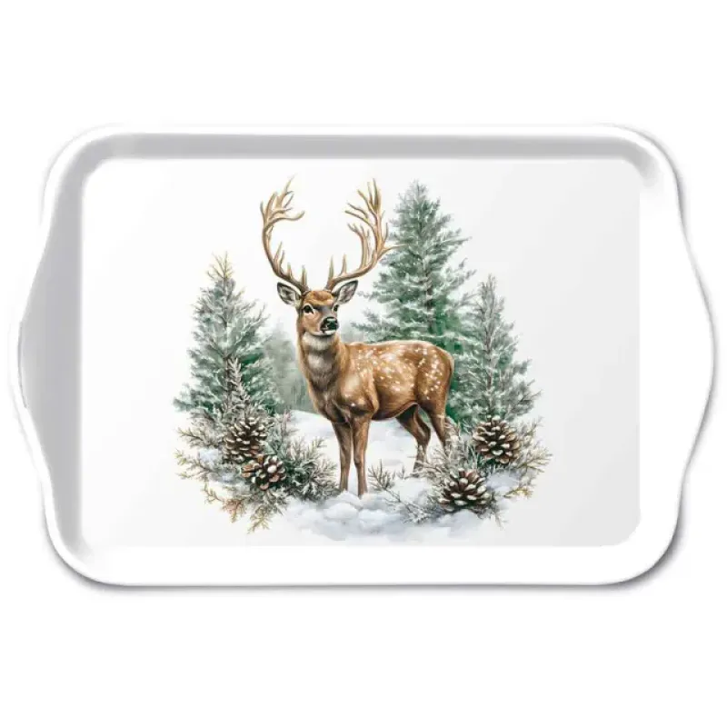 Dienblaadje "Winter stag white"