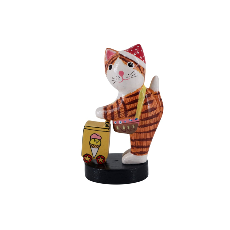 Kat Deepa met ijsje gestreept 10 x 4 cm