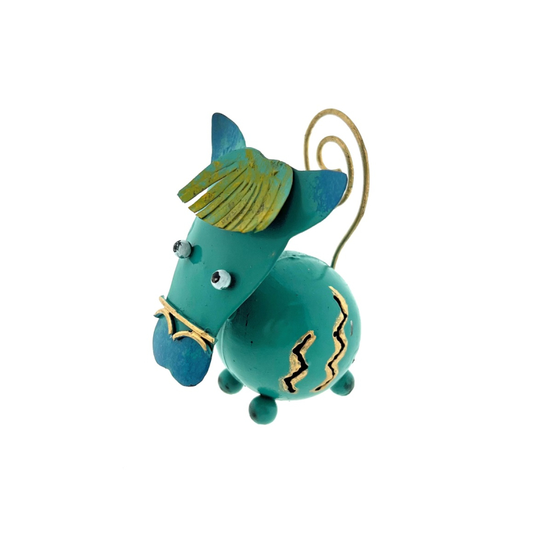 Metalen Paard Pjotr turqouise