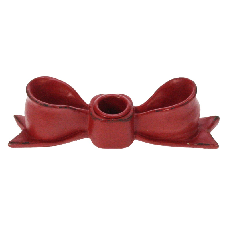 Kandelaar Strik rood 4x17x6cm
