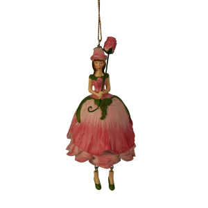 Bloemenmeisje hangend "Rozen - Roze"
