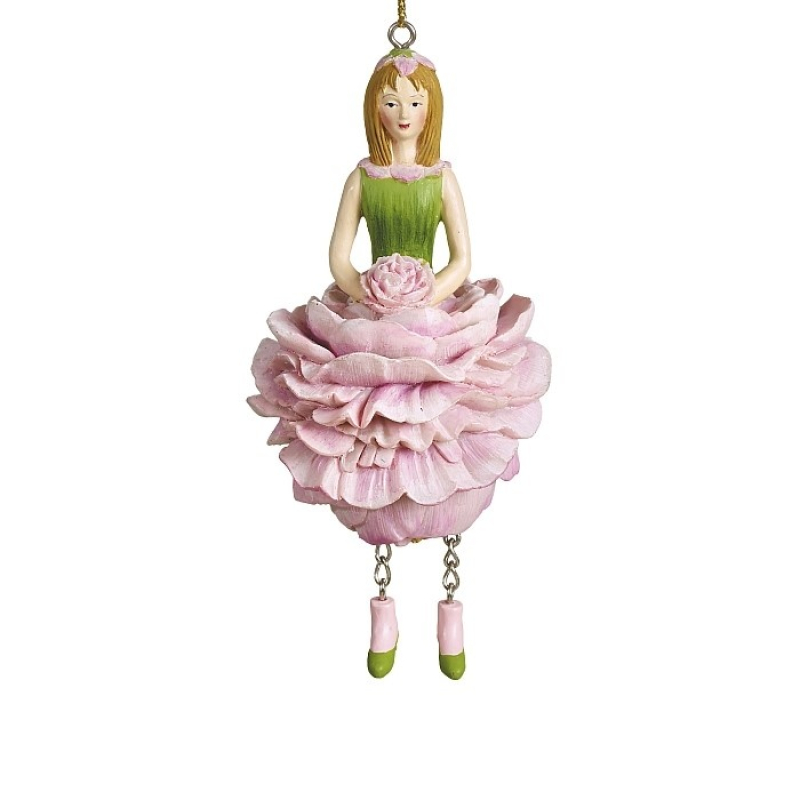 Bloemenmeisje hangend "Pioenroos" Roze
