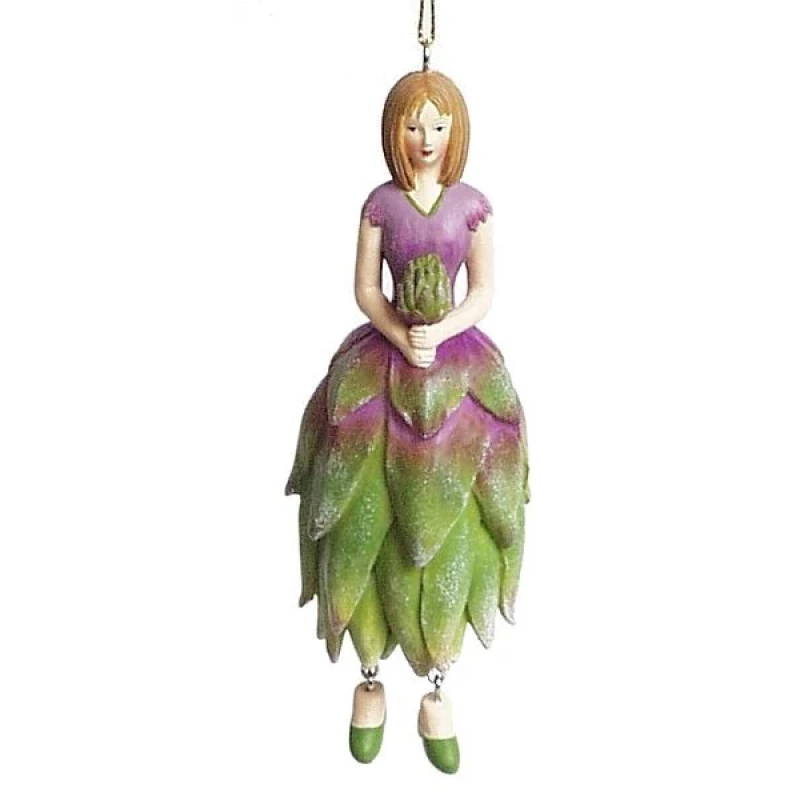 Bloemenmeisje hangend "Protea Lila groen"