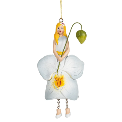 Bloemenmeisje hangend "Orchidee licht blauw"