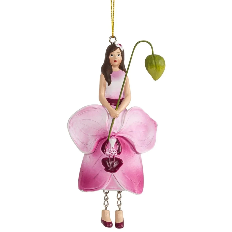 Bloemenmeisje hangend "Orchidee roze"