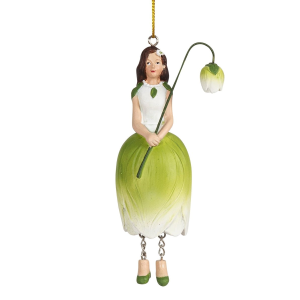 Bloemenmeisje hangend "Tulp wit/groen"