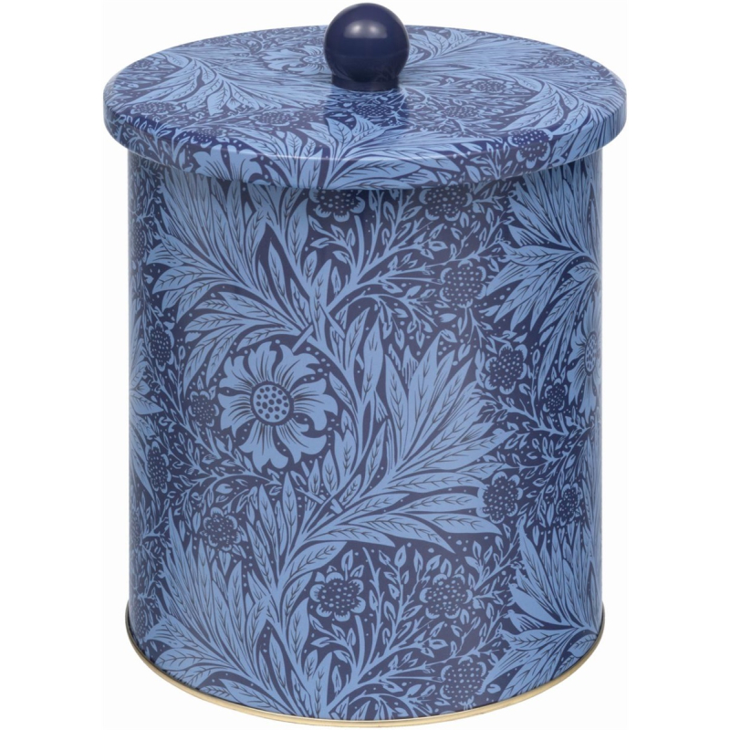 Blik Bloemen en bladeren, blauw Ø16,5x17,5cm