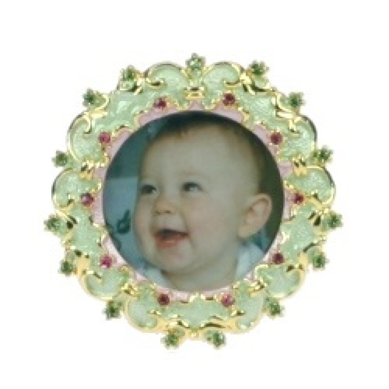 Fotolijstje mini rond ornament (ø3) ø4 cm