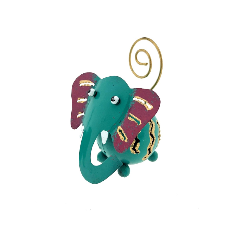 Metalen olifant Onno turqouise