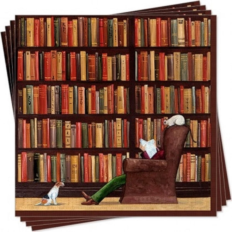 Servetten "Boeken" 33x33 cm